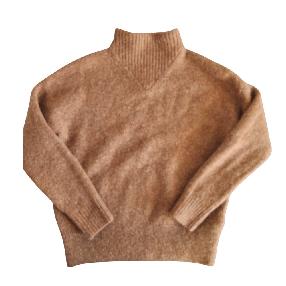 Madewell Mock Neck Sweater Womens XS Rust Brown Wool Alpaca Blend Knit Pullover